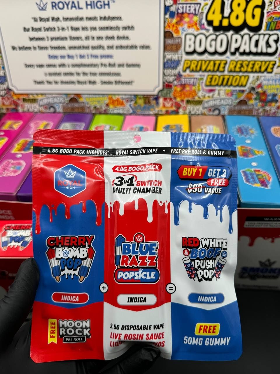 ROYAL HIGH BOGO PACKS (3 in 1) - 2.5g pod + roll +gum - SG/CPN